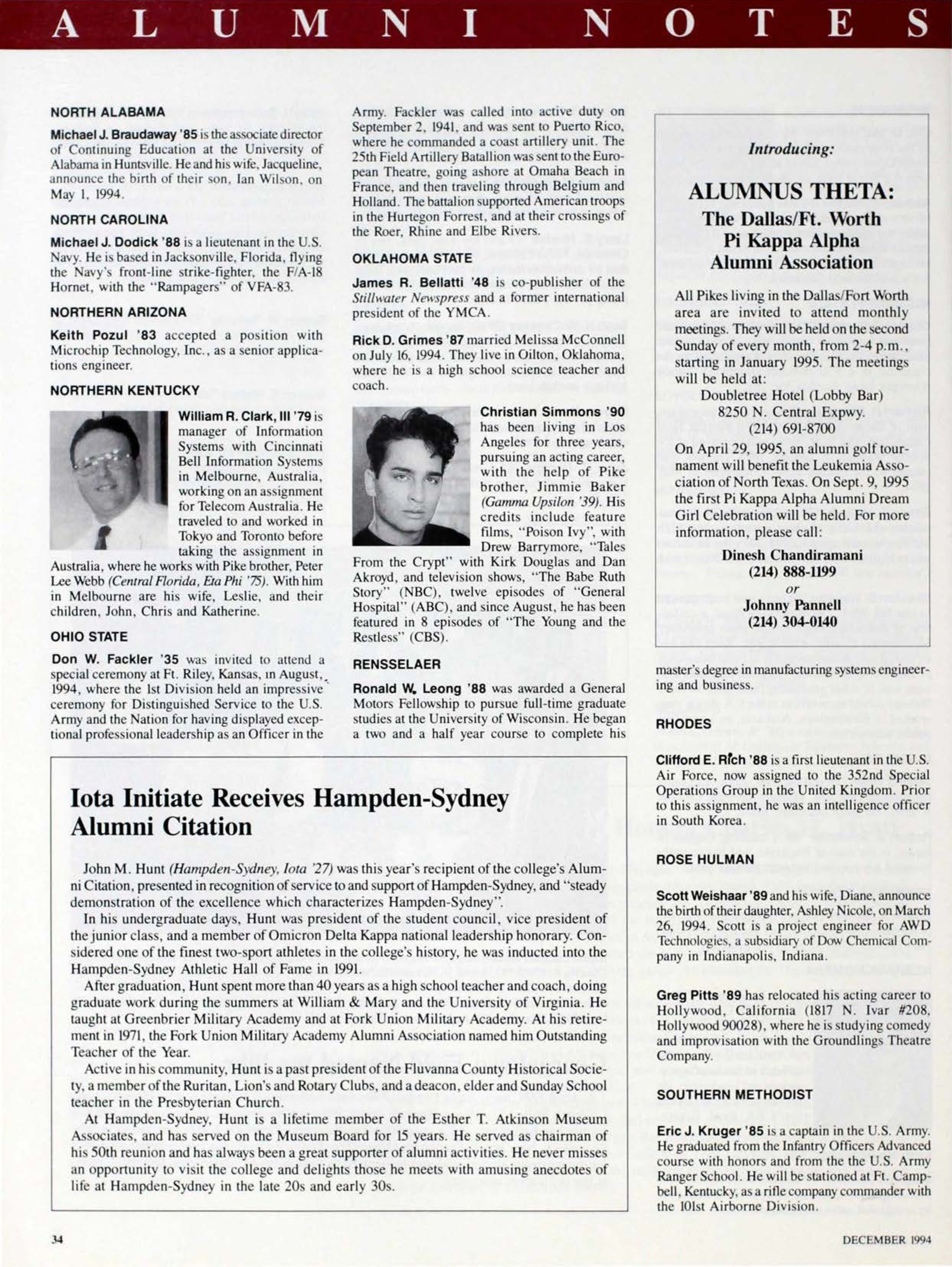 Alumnus Theta: The Dallas/Ft. Worth Pi Kappa Alpha Alumni Association